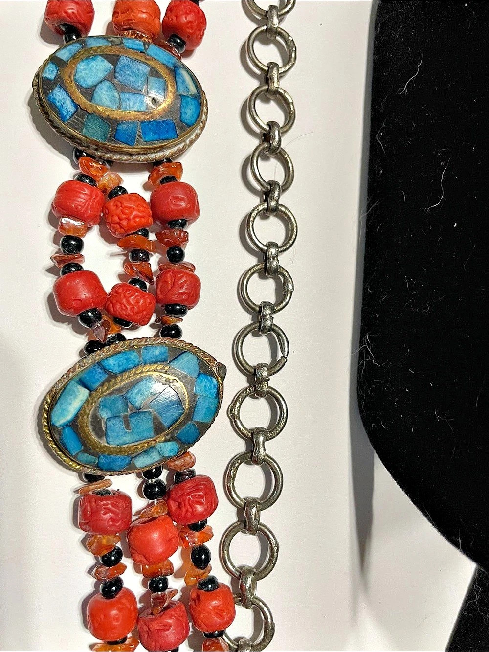 Blue & Red Beaded Women’s Belt.  M’s